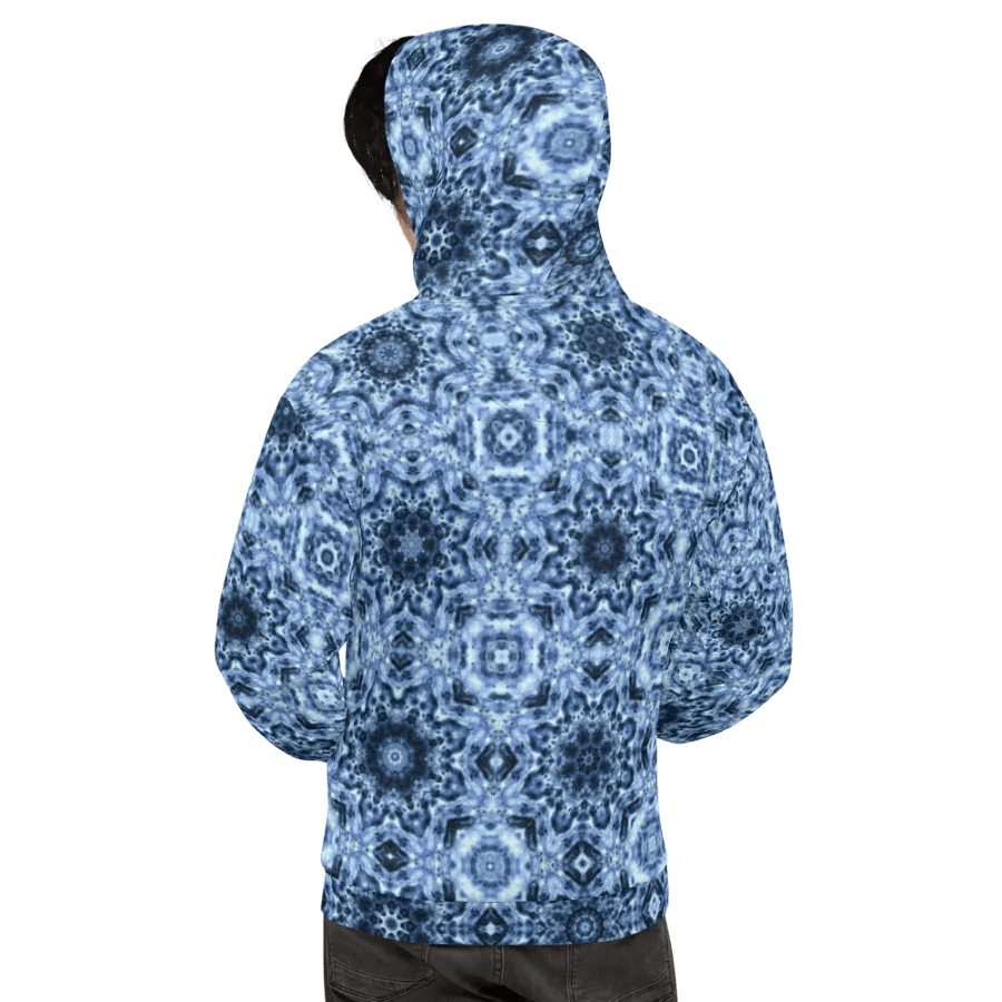 Abstract Navy and Blue Pattern Unisex Hoodie product image (6)