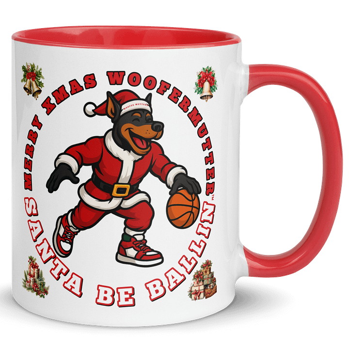 WooferMutter™ Santa Be Ballin Xmas Mug - Doberman product image (7)