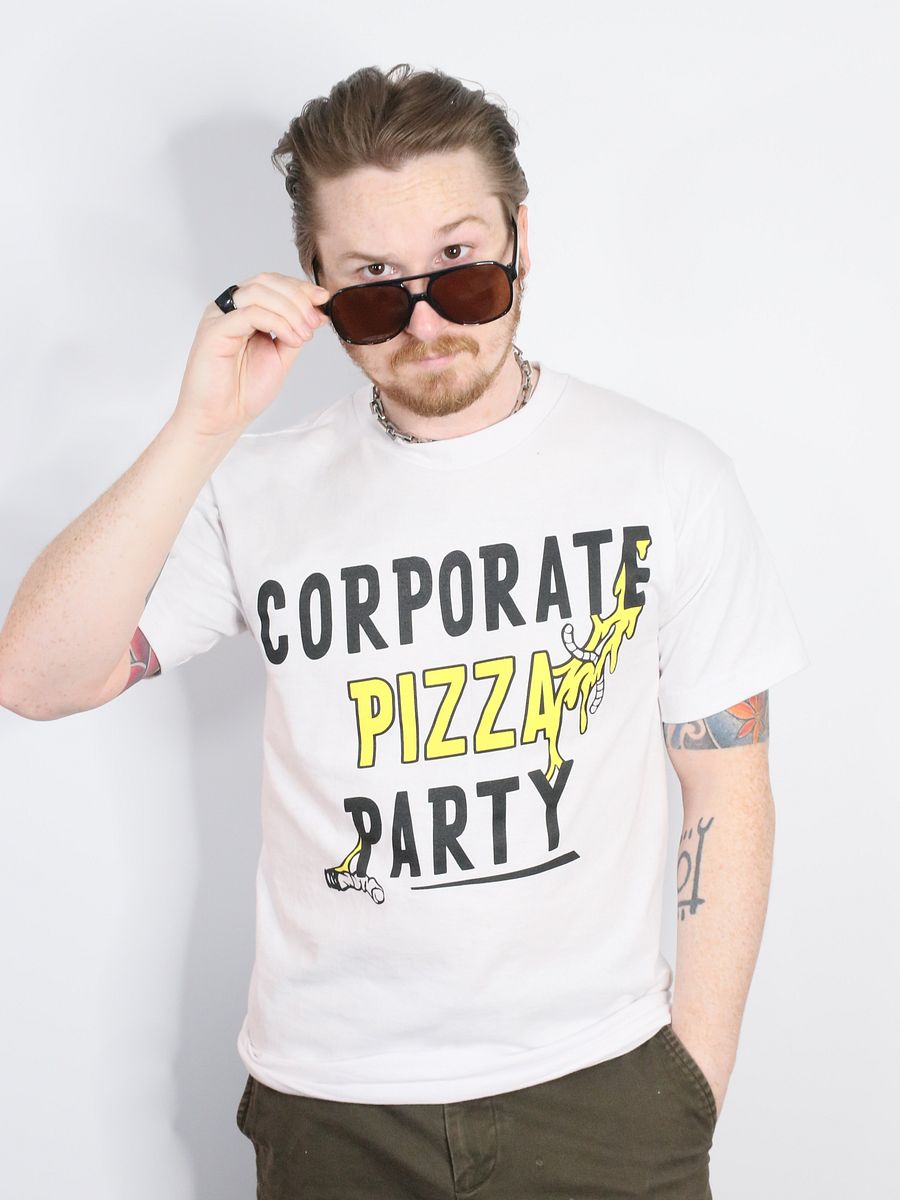 Corporate Pizza T-Shirt (White) product image (1)