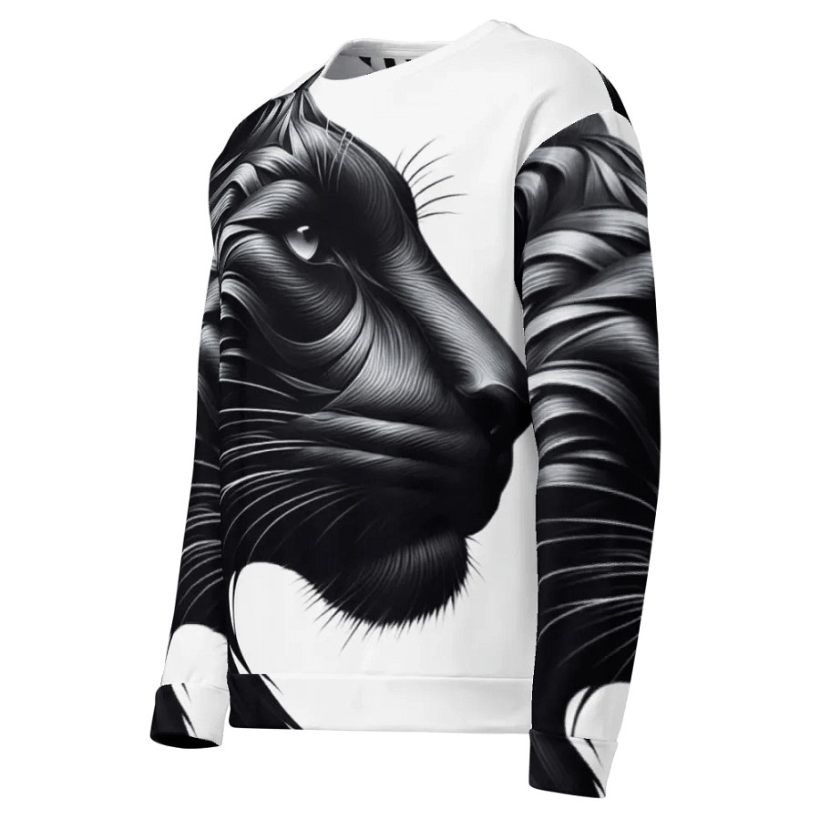 Men's White Long Sleeve T-Shirt with All-Over Panther Mandala Design – Bold and Stylish! product image (1)