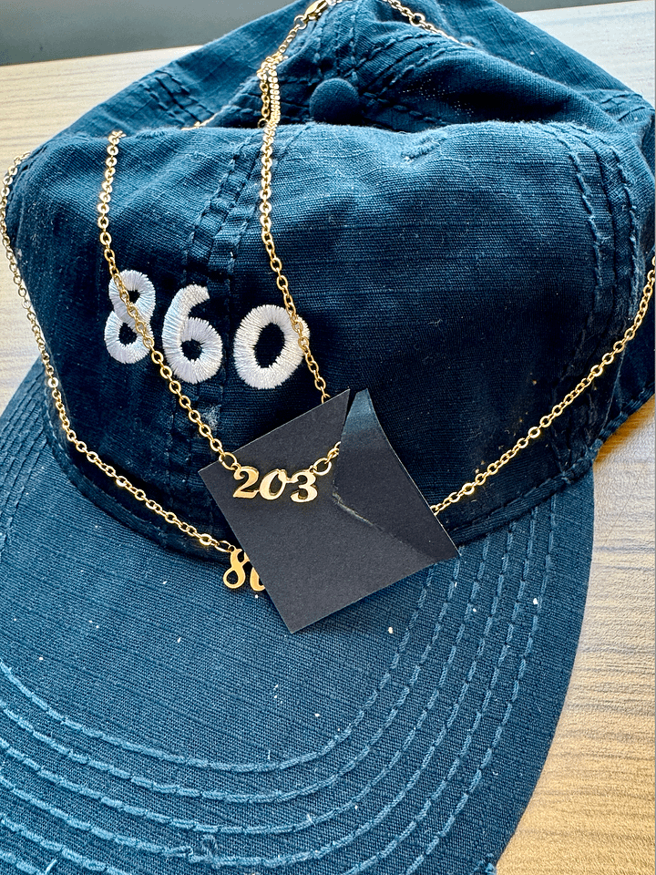 Connecticut Area Code Hat & Necklace product image (1)