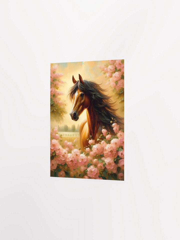 Majestic Mane: Horse and Flowers Poster product image (15)