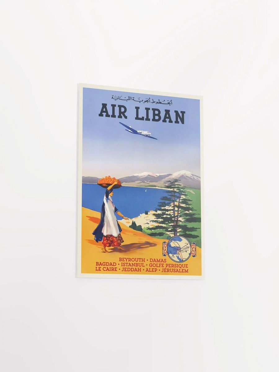 Air Lebanon/Air Liban, Lebanon, Beirut, 1950s — retro vintage travel poster product image (8)