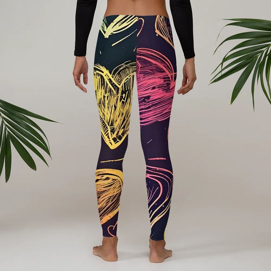 Leggings – Neon Hearts Print for Bold & Fun Style product image (4)