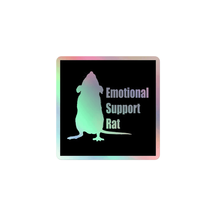 Emotional Support Rat holographic sticker product image (1)