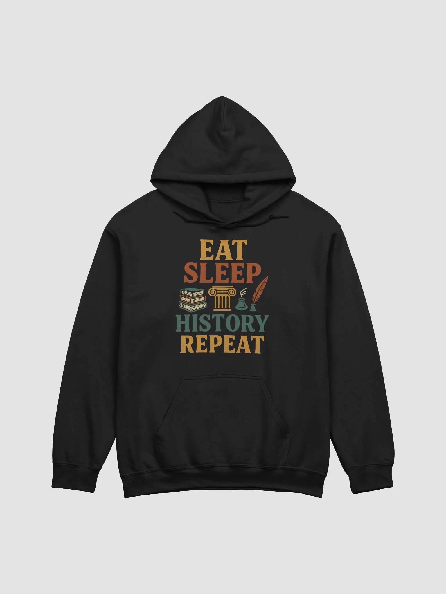 Eat Sleep History Repeat Hoodie – Warm Pullover for Teachers & History Fans product image (2)
