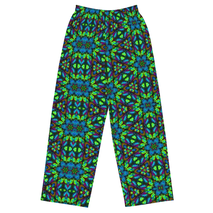 Green Blue Triangle Kaleidoscope Wideleg Pants product image (2)