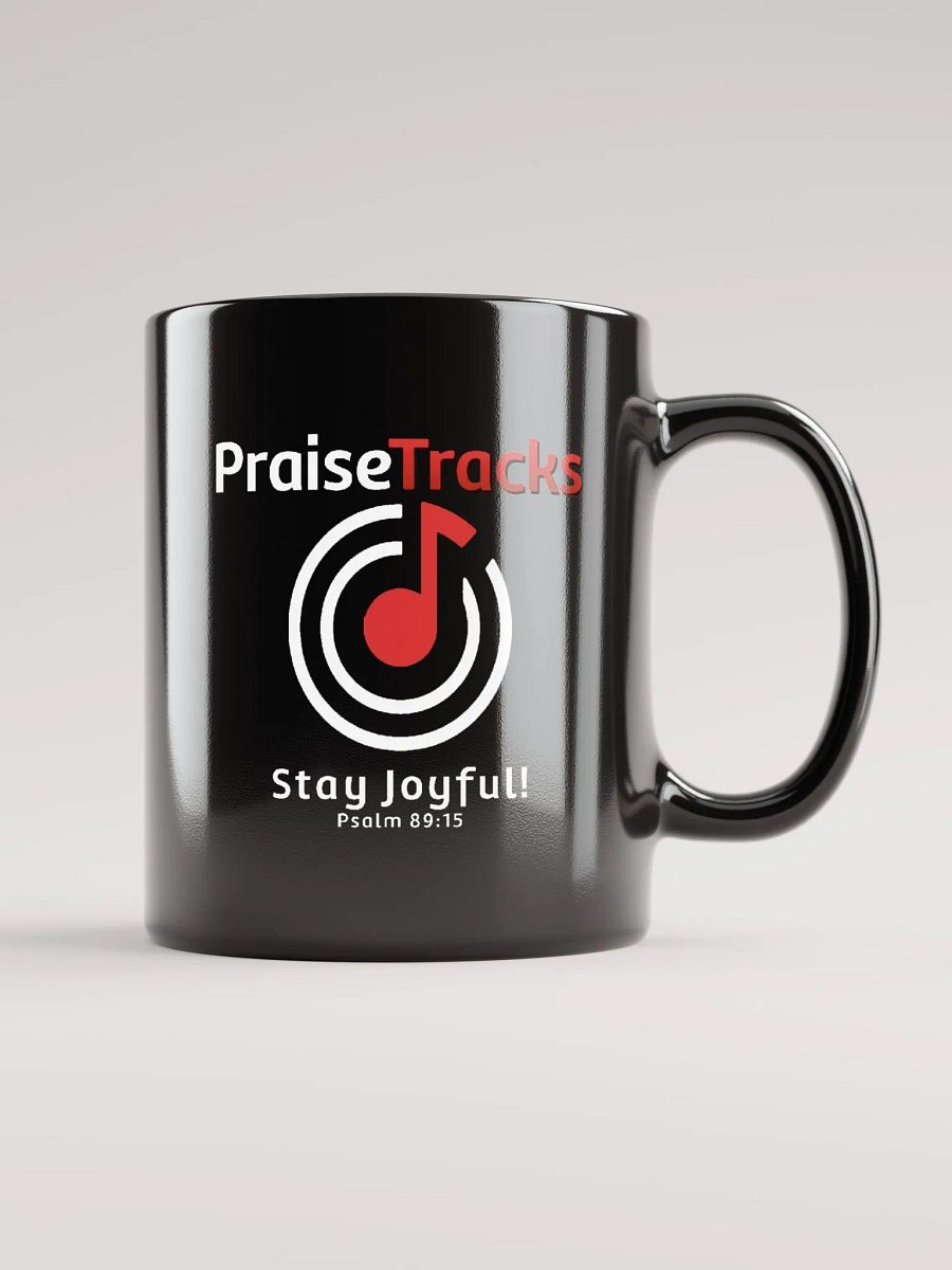 PraiseTracks Logo Glossy Black Coffee Mug | Left Handed product image (3)