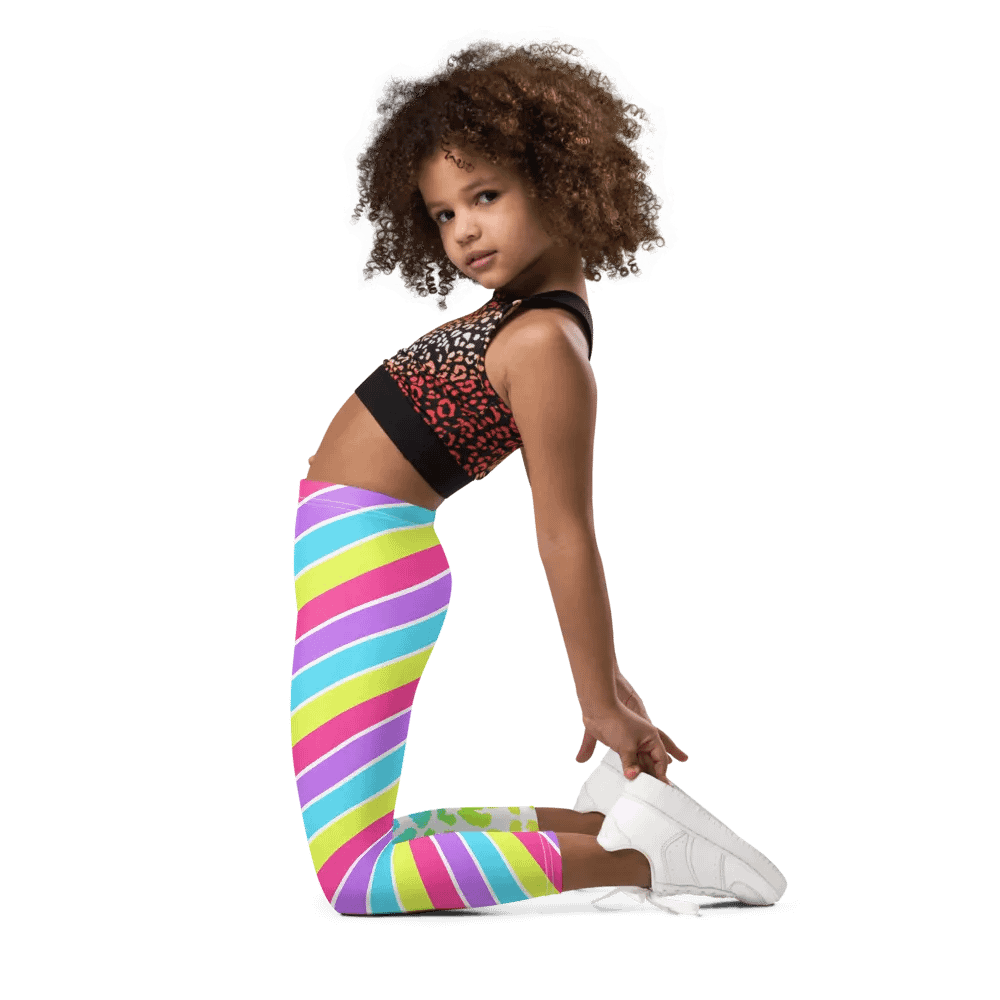 Super Fun Leggings for Girls with stripes, Leopard Collection product image (5)