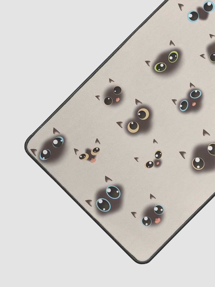 Cute Siamese Cat Faces (Multicolor Eyes) Desk Mat 12" x 22" product image (2)
