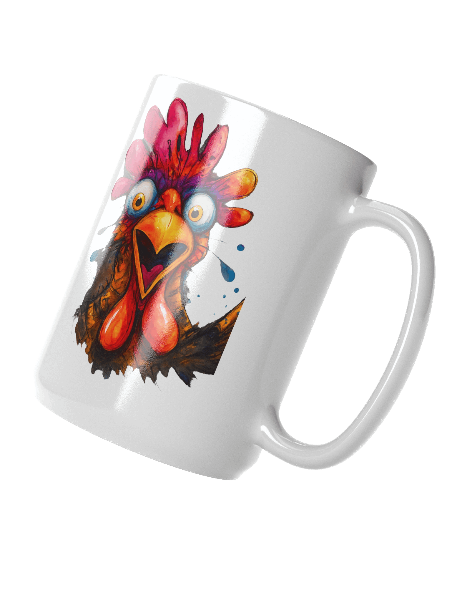 Surprised Chicken White Glossy Mug product image (3)