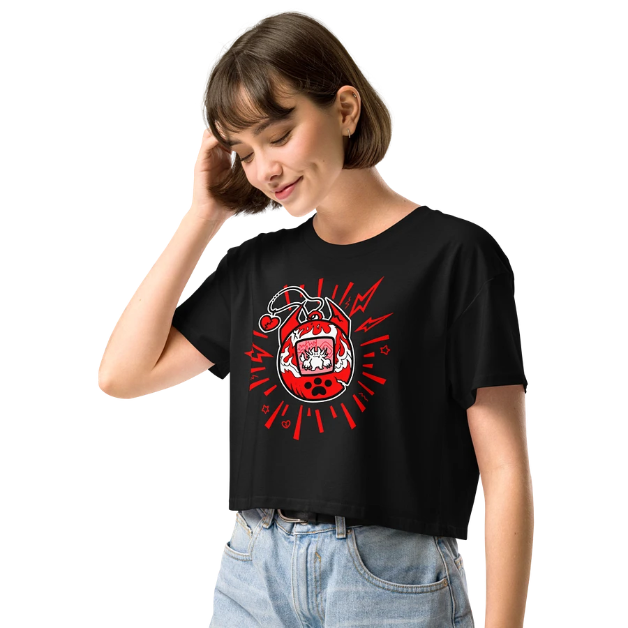 Heartbreaker Virtual Meow // Crop Top - Black and Red product image (8)