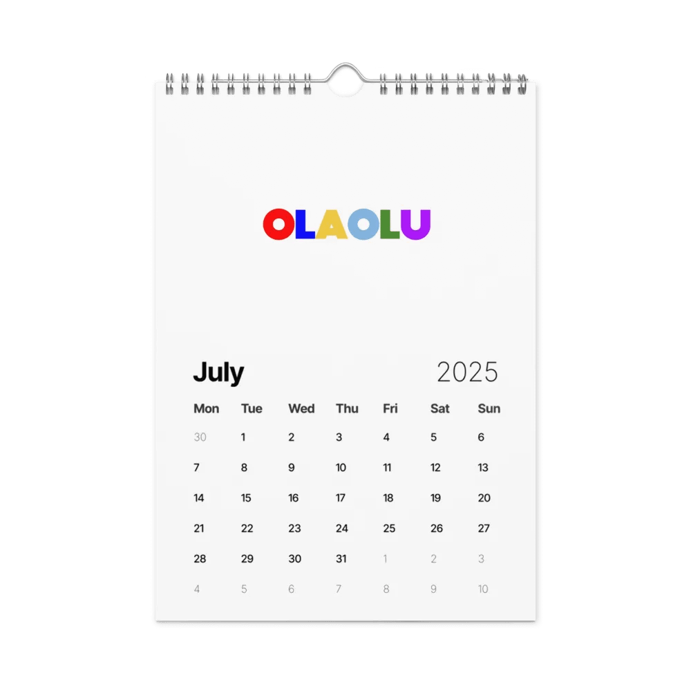OLAOLU Vibrant Typography Calendar product image (7)