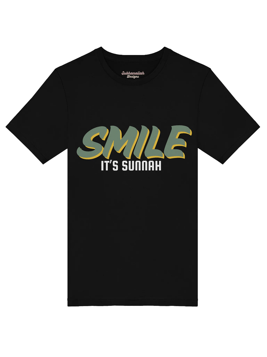 Dark "Smile It's Sunnah" T-Shirt in Muted Olive product image (11)