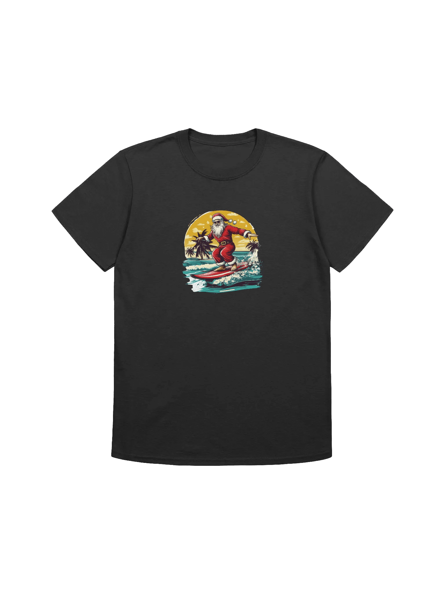 Surfing Santa Christmas Unisex T-Shirt product image (1)