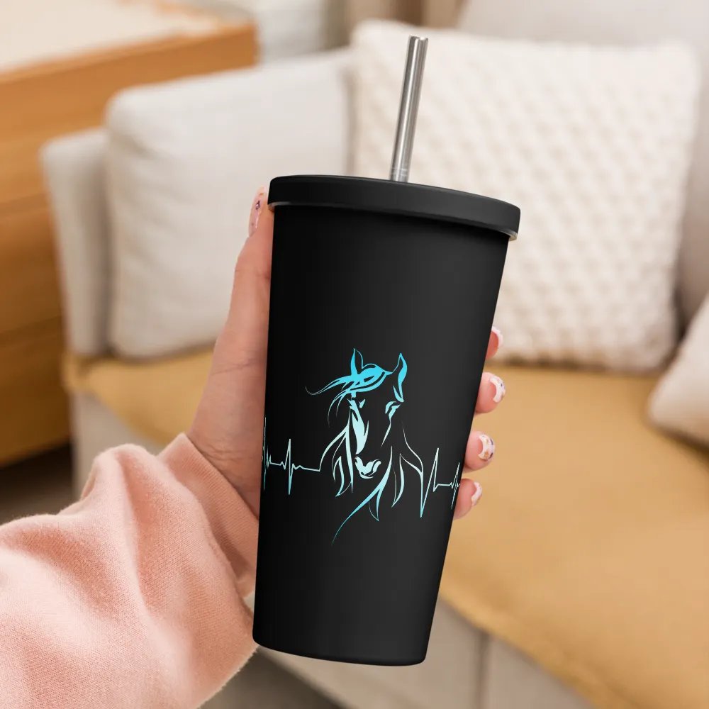 Horse Heartbeat Insulated Tumbler with a Straw product image (11)