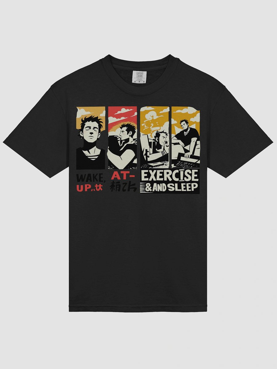 Global Wellness Mantra | Wake, Eat, Exercise, Sleep Art Heavyweigh T-Shirt product image (15)