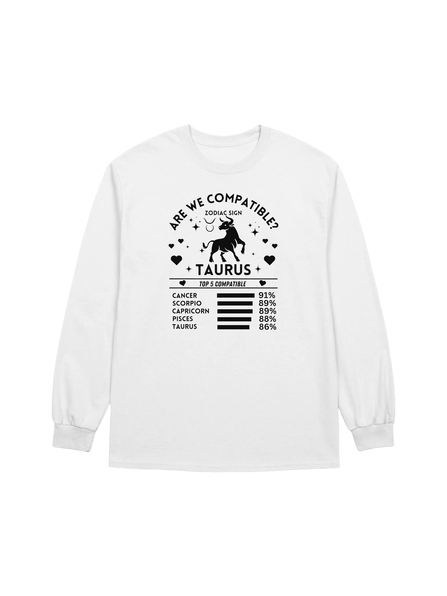 Taurus Zodiac Sign Romantic Compatibility - Gildan Ultra Cotton Unisex Long Sleeve T-Shirt - Light Colors product image (2)