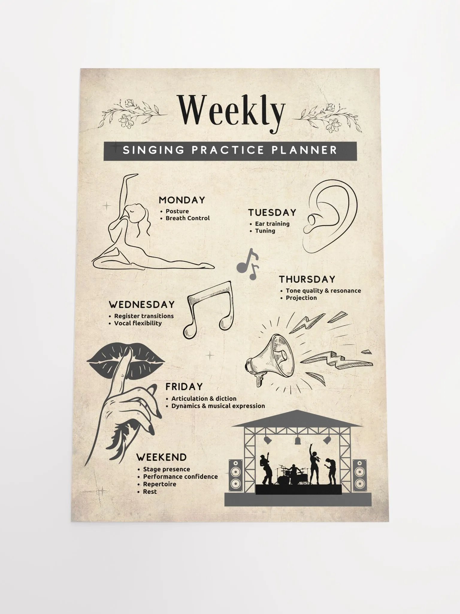 Singing Practice Planner 12'' x 18'' product image (2)