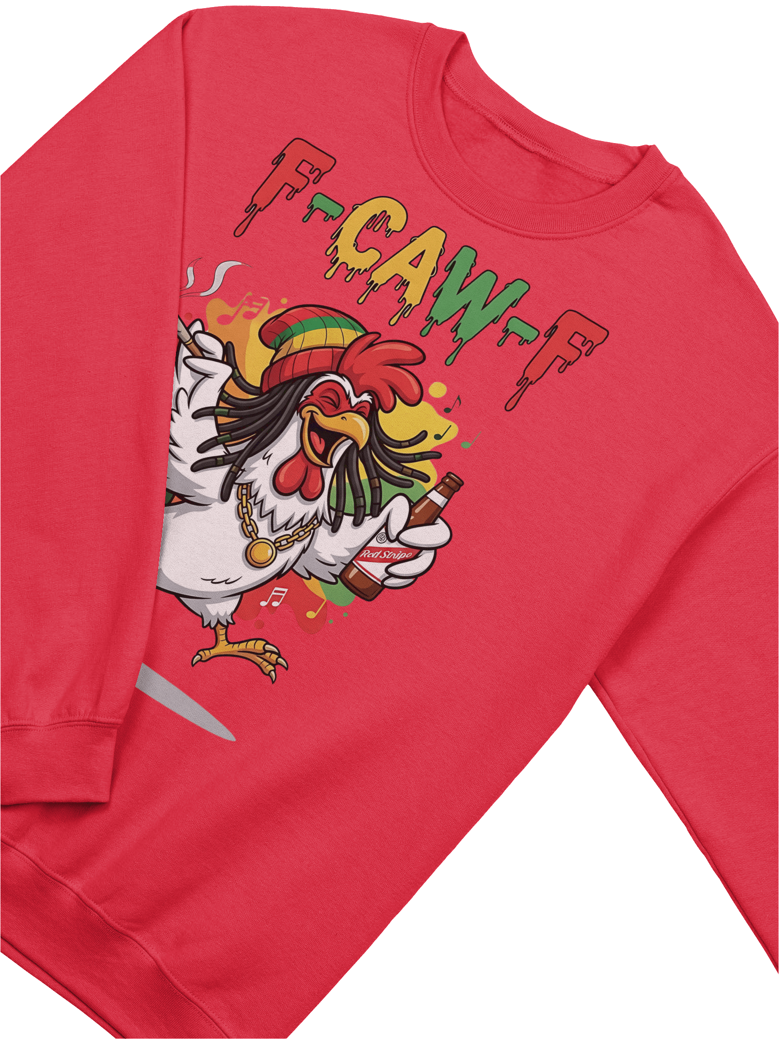Funny Rooster Sweatshirt – Big Rooster Graphic Sweatshirt with “F-CAW-F” Slogan – Farm Humor Sweater, Gag Gift product image (34)
