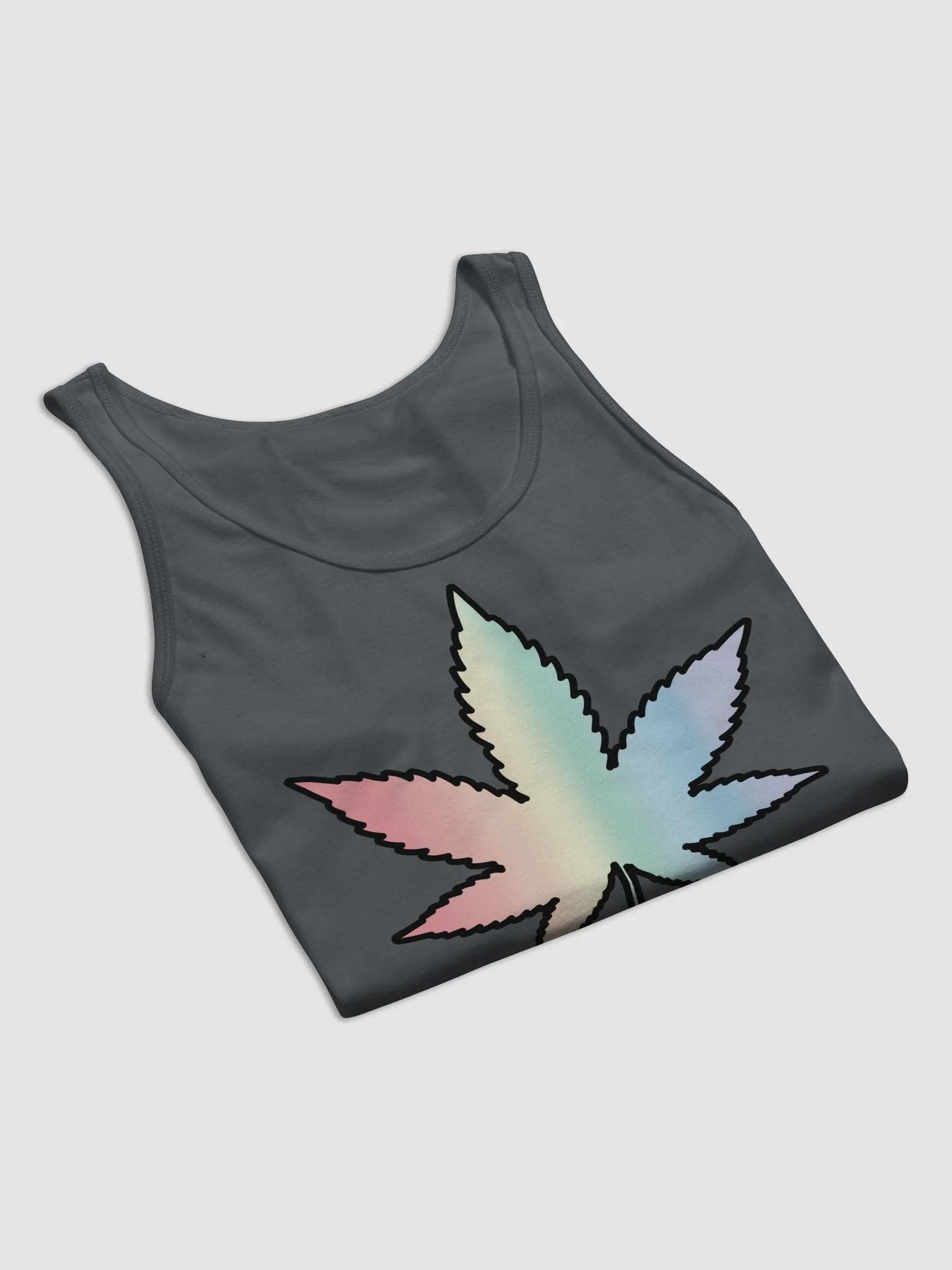Pastel Rainbow Weed Leaf Tank product image (23)