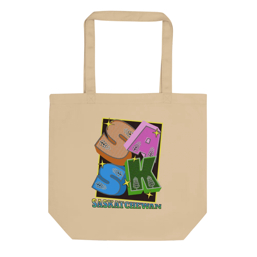 Sask Saskatchewan Block Letter Wheat Eco Tote product image (1)