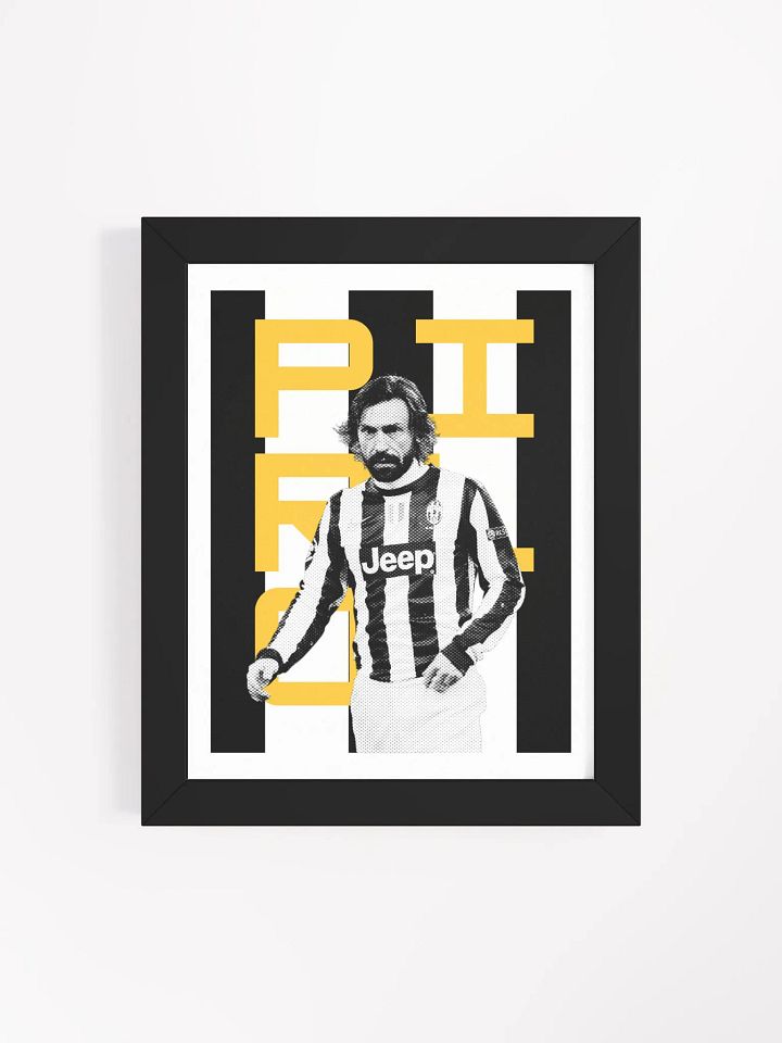 Andrea Pirlo BW Juventus Name Art Framed Print product image (2)