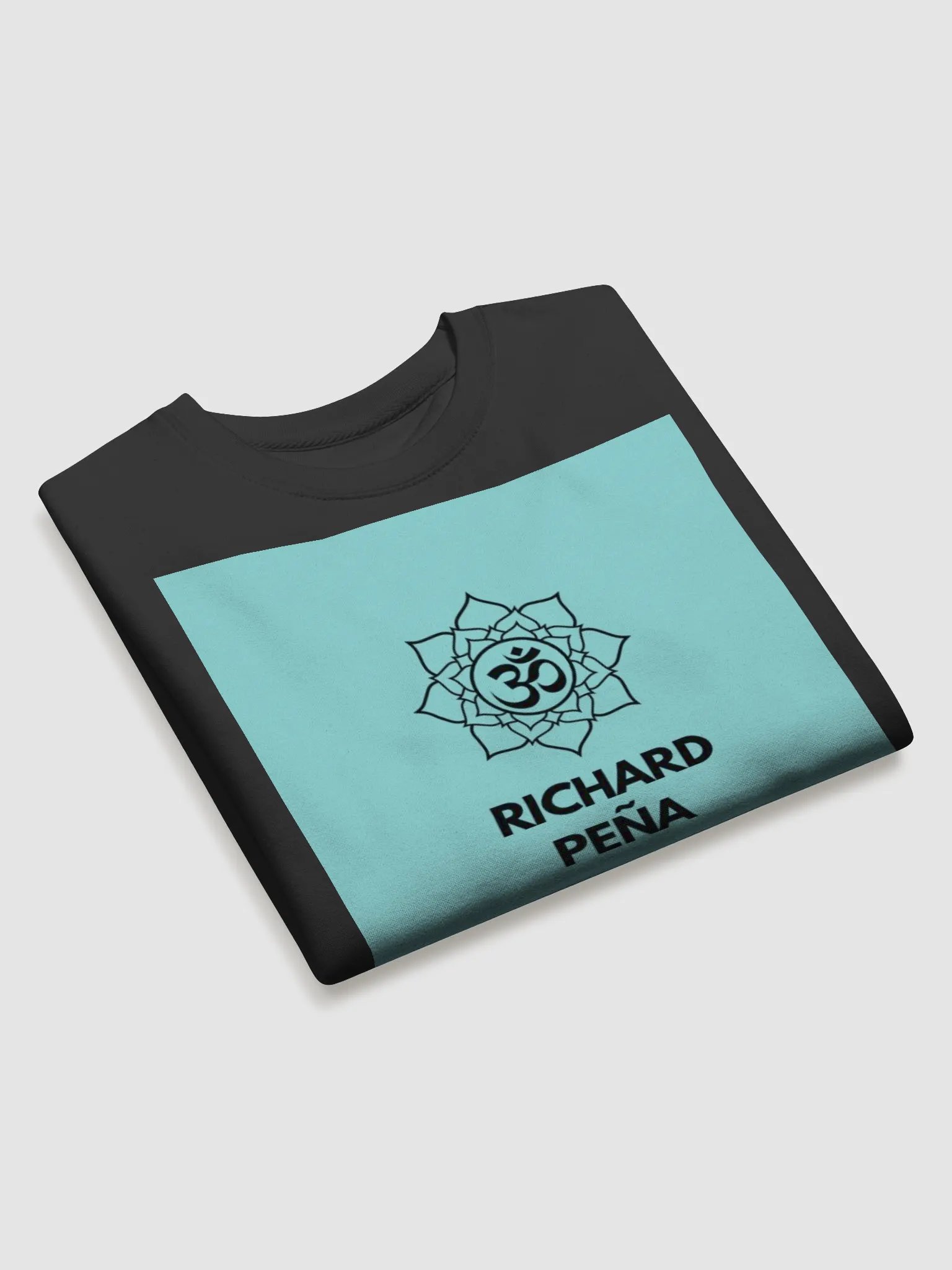 Om Richard Peña black Sweater Om Mantra Lagoon Blue product image (3)