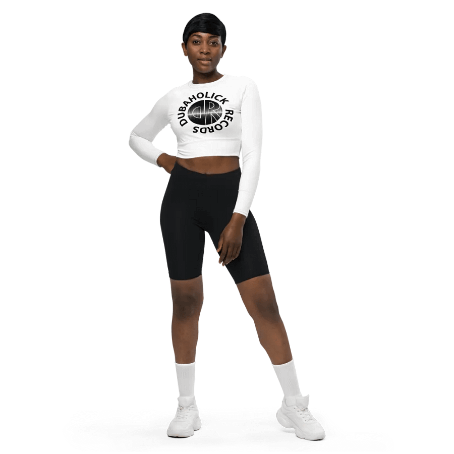 DR Circle All-Over Print Recycled Long Sleeve Crop Top product image (1)