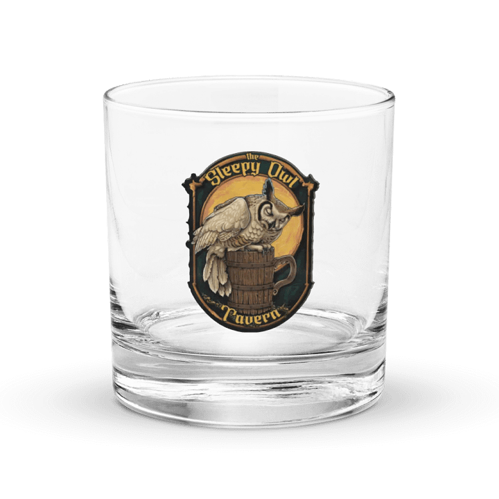Sleepy Owl Tavern Rocks Glass product image (1)