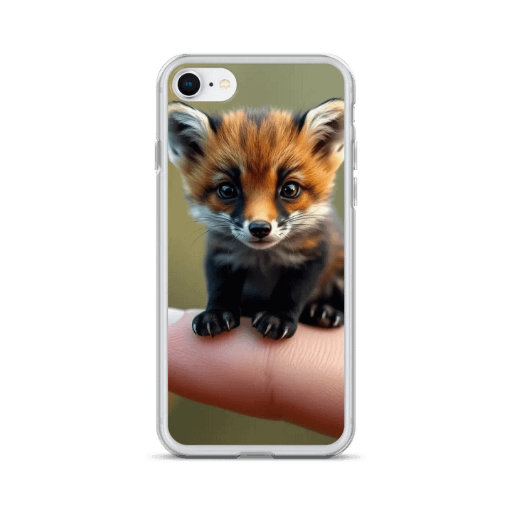 Mini Fox on a Finger Clear iPhone Case product image (24)