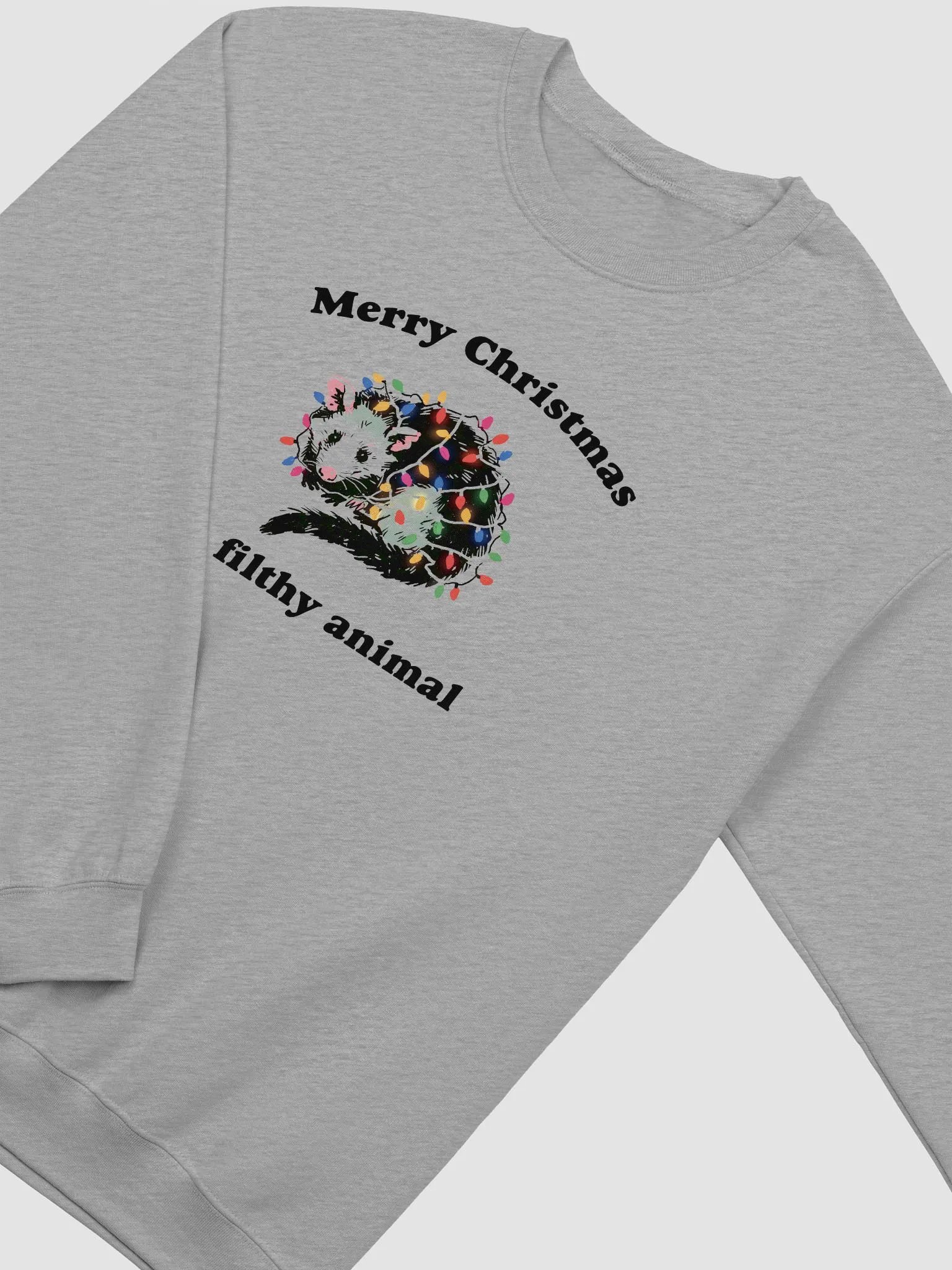 Merry christmas ya filthy animal Crewneck product image (13)