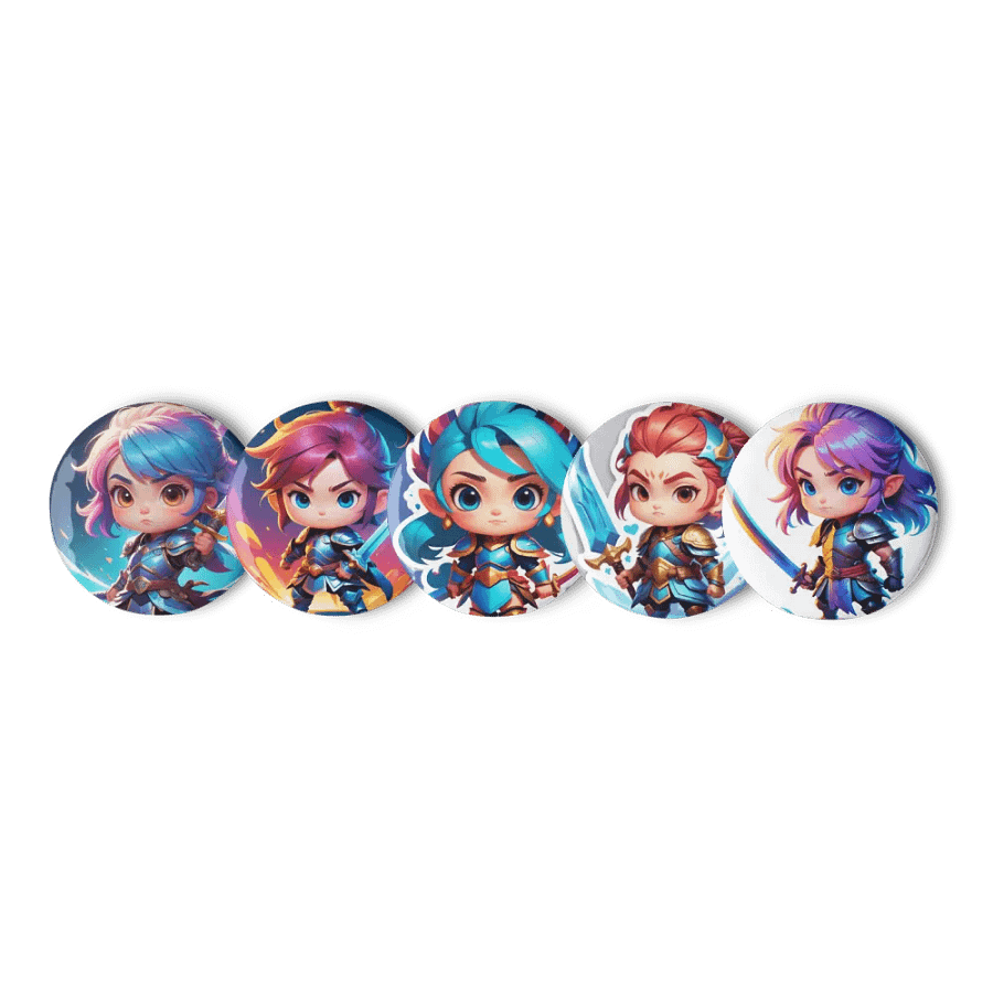 Chibi Warrior Set A - Pin Button Collection product image (6)