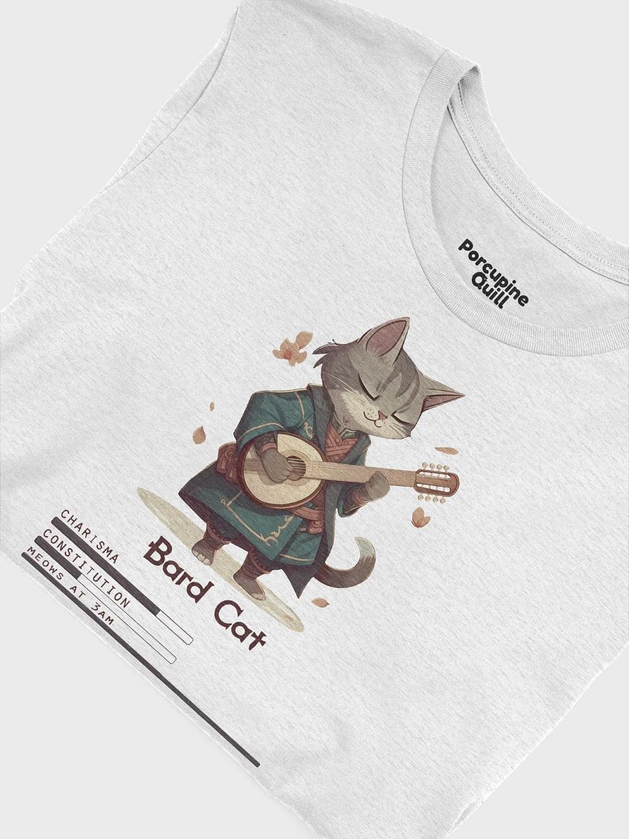 RPG Bard Cat unisex short sleeve T-shirt for gamers and cat lovers product image (5)