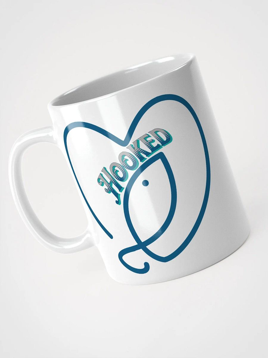 Hooked On Love Ceramic Mug, Heartfelt Connection Mug, Heart & Fish Coffee Cup, Romantic Love Gift, Valentine's Day Gift, Anniversary Present, Fisherman's Birthday Gift product image (3)