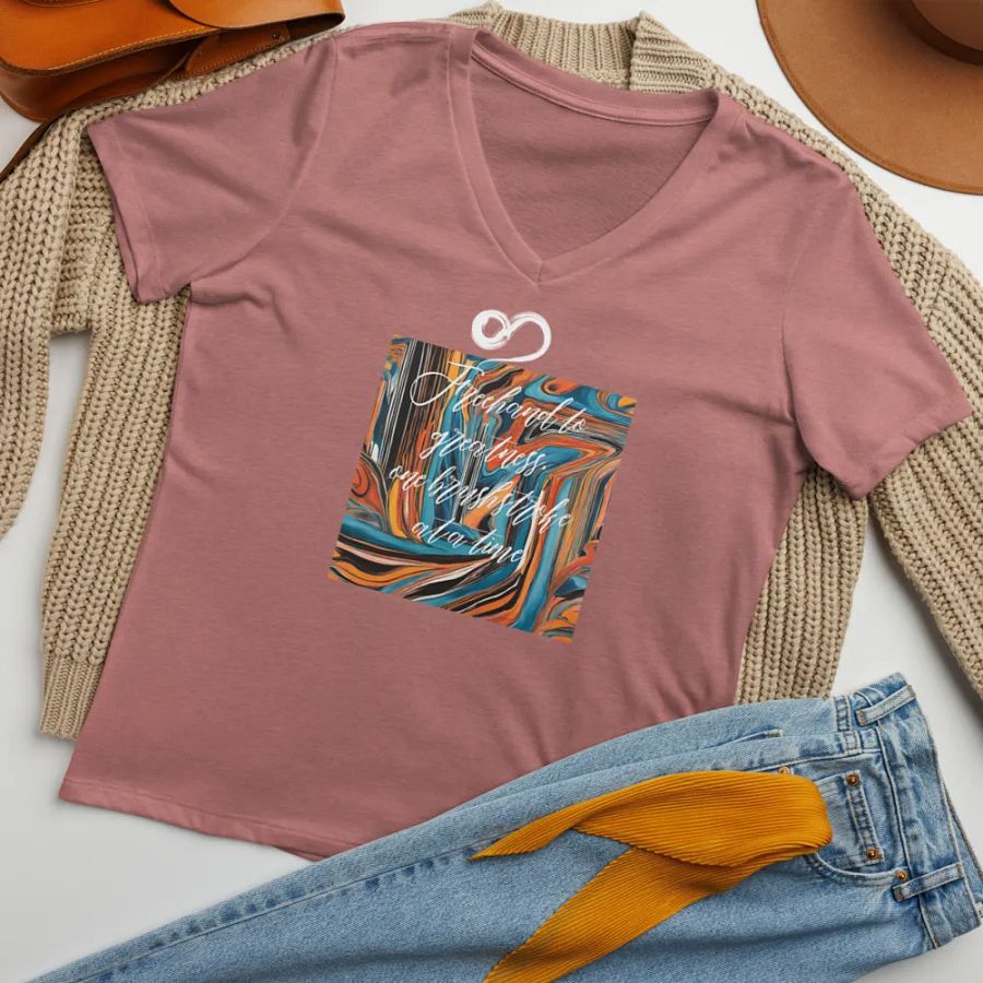 Freehand to greatness, one brushstroke at a time Relaxed V-Neck T-shirt product image (31)
