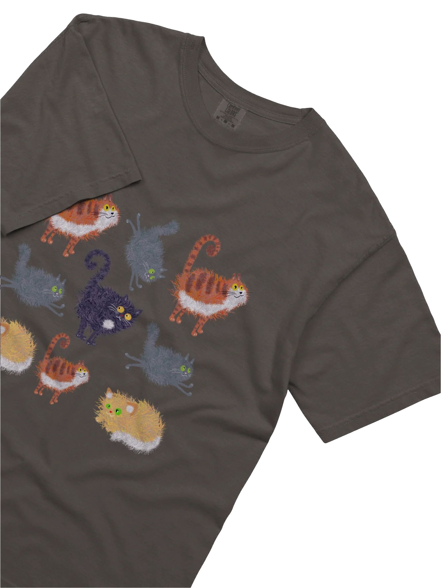 Funny Cat Pattern T-Shirt – Relaxed Fit Heavyweight Unisex Cotton T-Shirt product image (20)