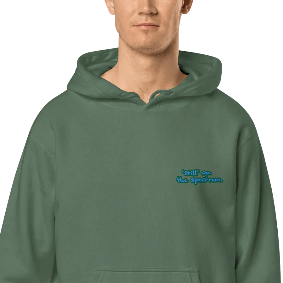 *still* on the spectrum (L.C. earth design) embroidered pigment hoodie product image (12)