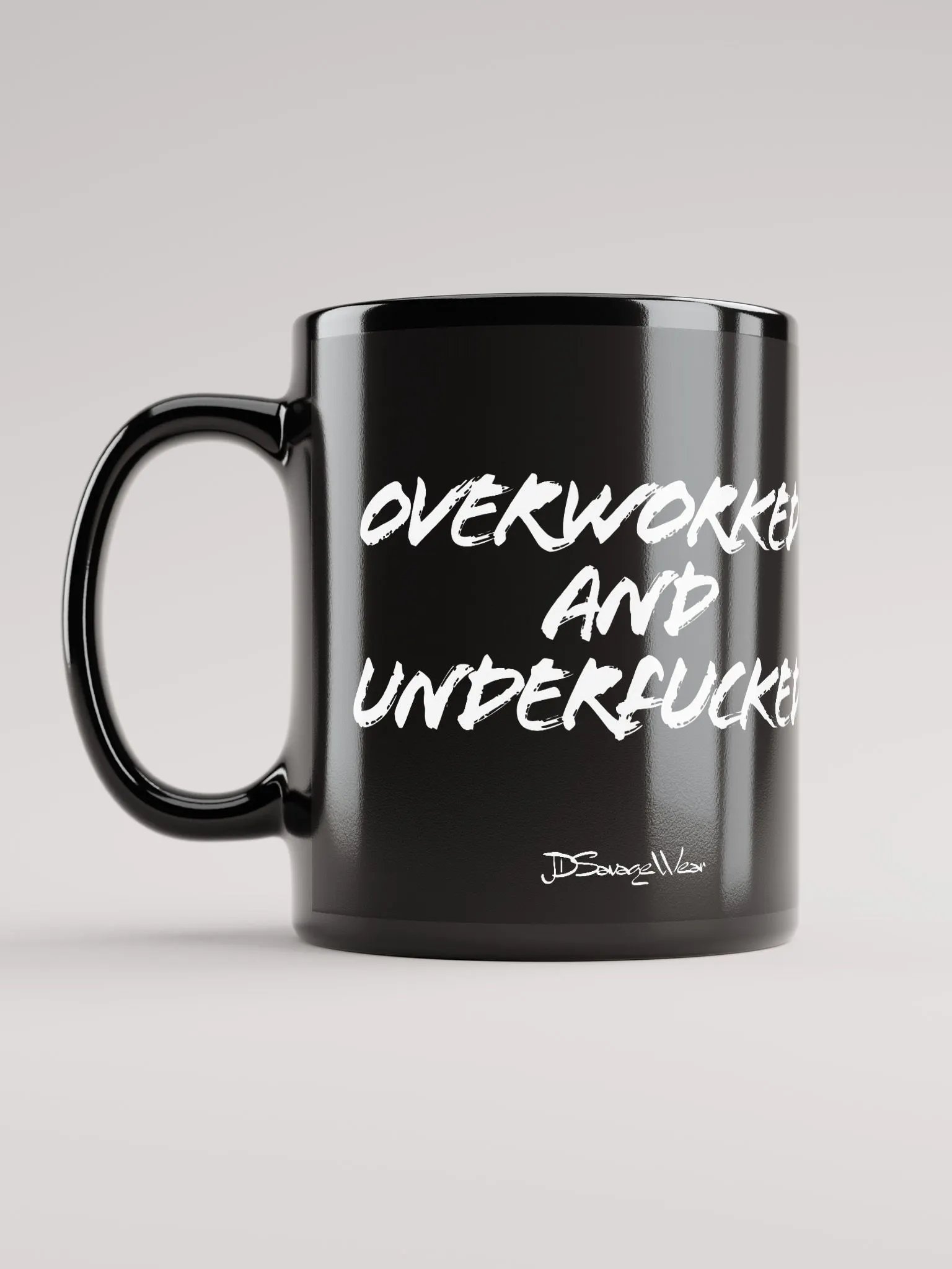 Overworked and UnderFucked Black Glossy Mug product image (6)