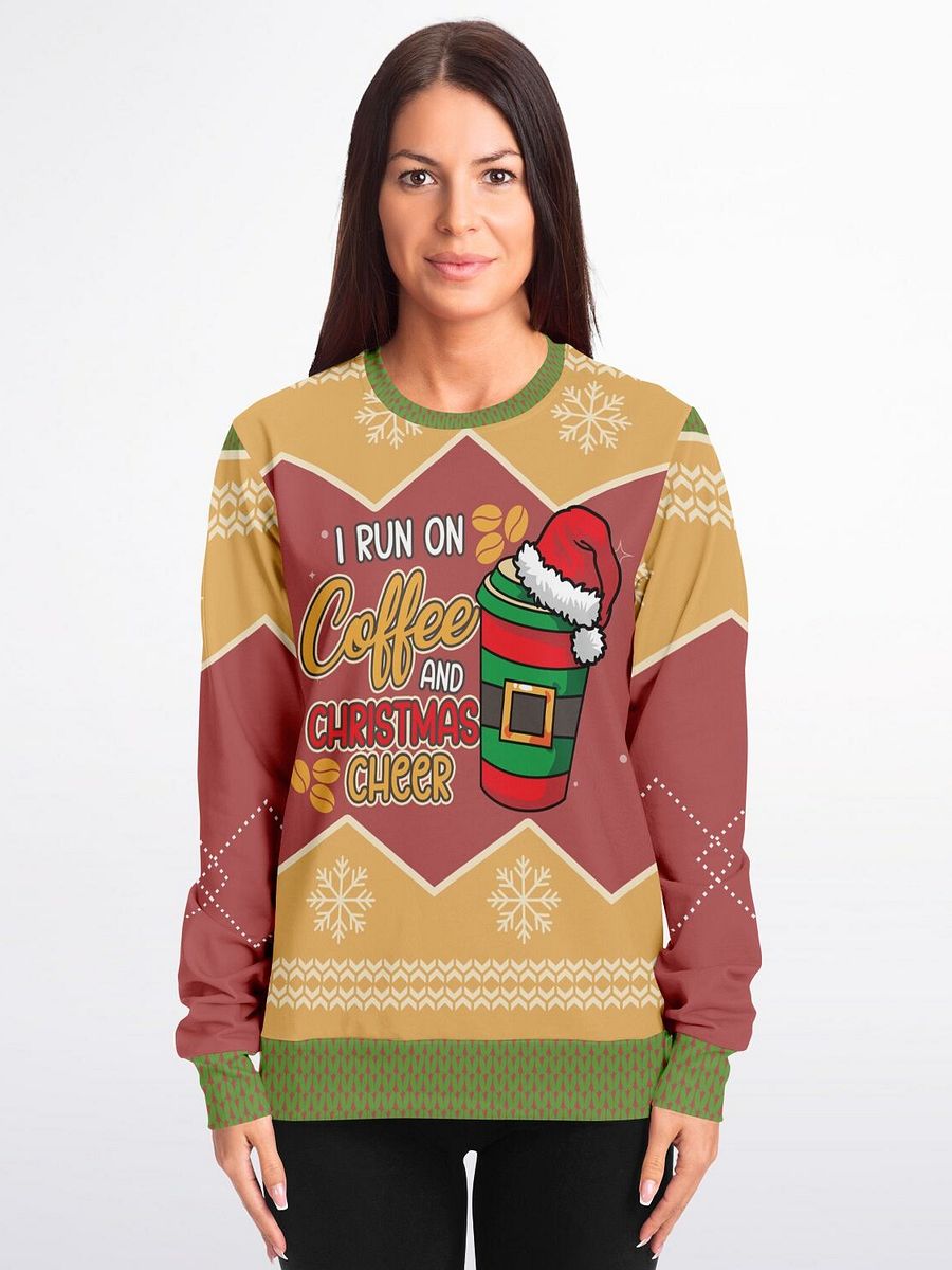 Coffee Lover Christmas Sweatshirt "I Run on Coffee and Christmas Cheer" | Cute Holiday Sweater for Coffee Addicts | Cozy Winter Gift product image (5)