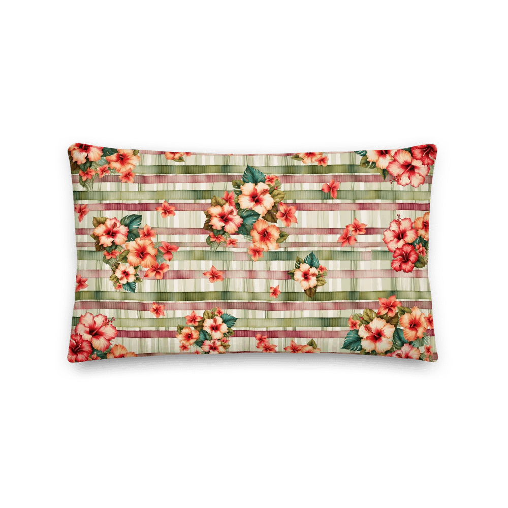 Tropical Hibiscus Stripe Cushion product image (1)