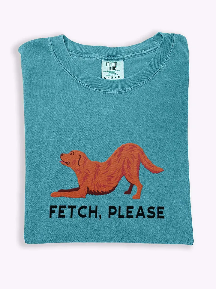 Fetch Please T-Shirt(Embroidered) of a Golden Retriever(Red) product image (1)