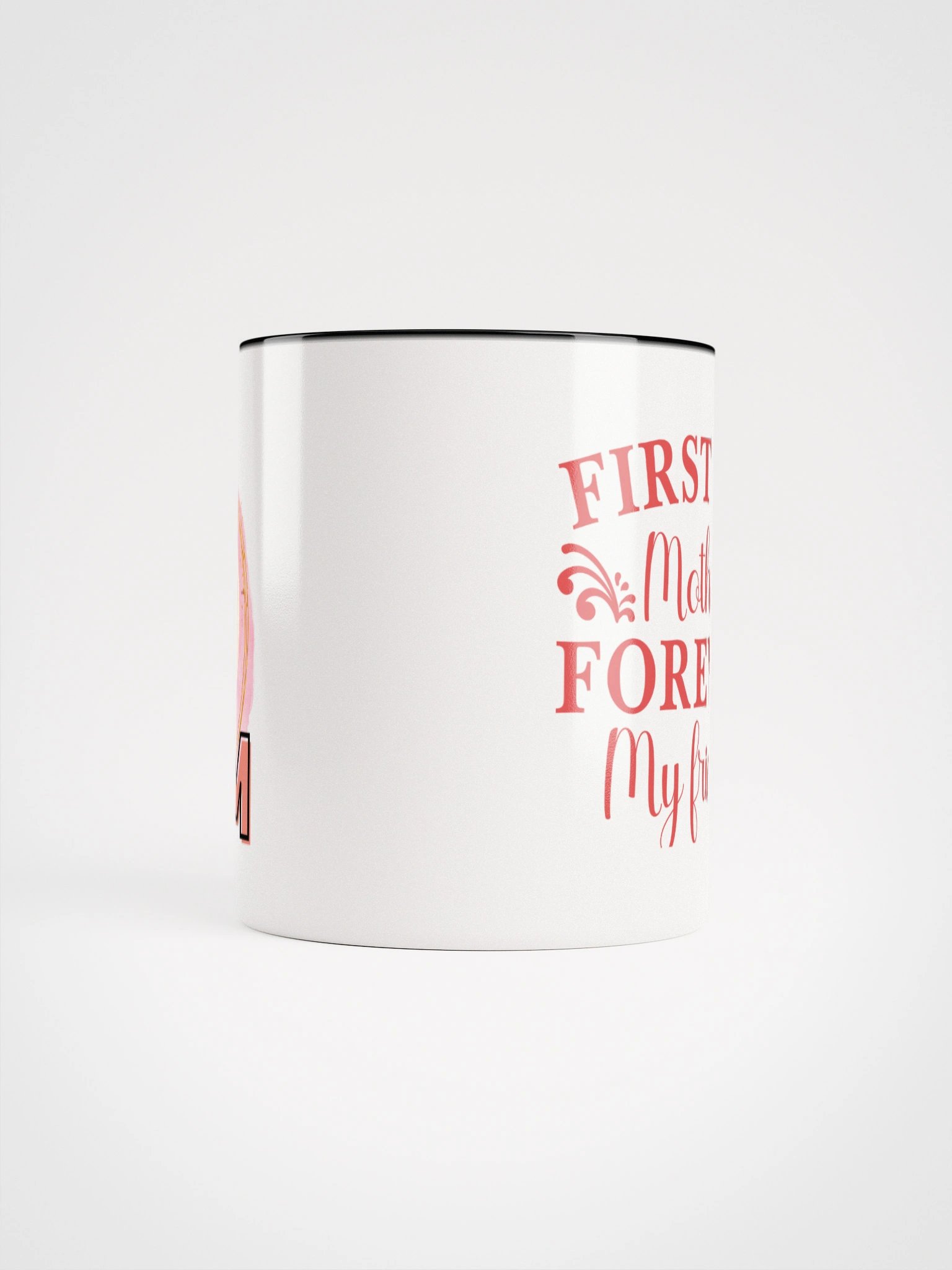 Stylish Mom and Kid Affection Pose Art Ceramic Mug with Color Interior product image (5)
