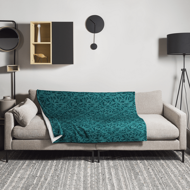 Midnight Foliage Green Throw Blanket product image (2)