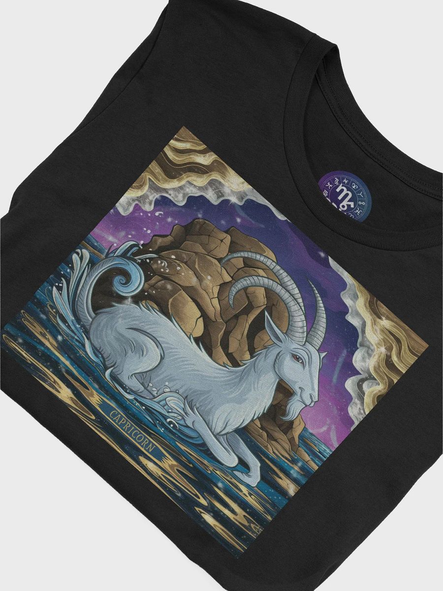Exclusive Capricorn Zodiac T-Shirt - Unisex Astrology Gift with Enchanted Sea-Goat and Cosmic Design product image (7)