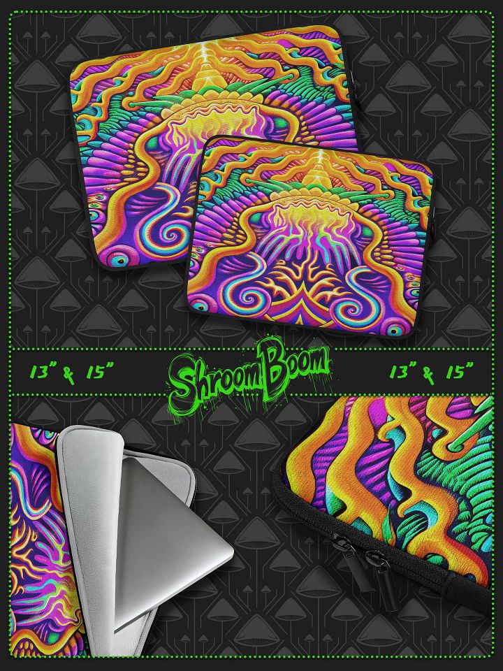 SHROOMBOOM Psychedelic Laptop Sleeve – Surreal Art Case for 13”/15” Laptops - #LTS7 product image (1)