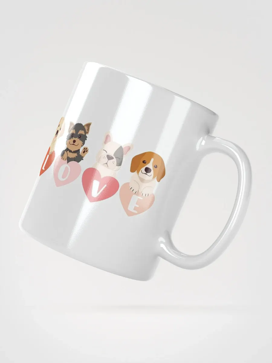 White Glossy Mug Cute Dogs product image (2)