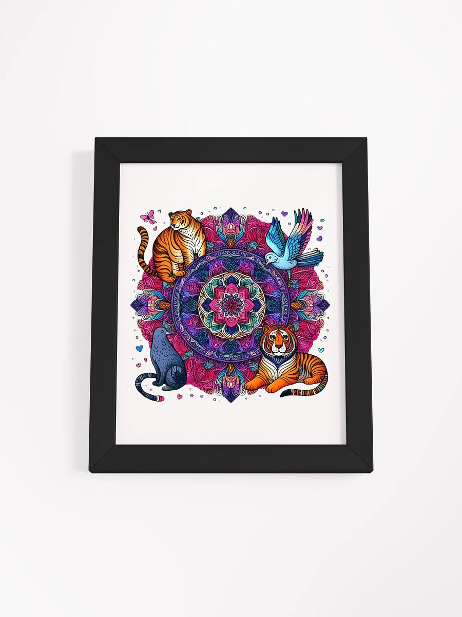 Framed High-Quality Matte Poster (in) | colorful mandala pattern animal collection design product image (2)