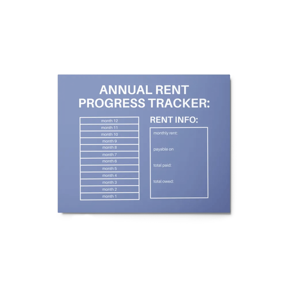 ANNUAL RENT TRACKER (white design 2) product image (1)