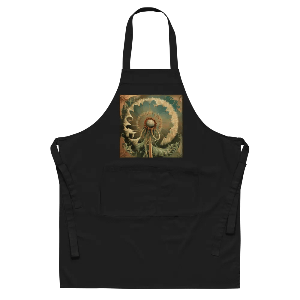 Art Nouveau Dandelion Flower Seed Head In Gold Organic Cotton Apron product image (5)
